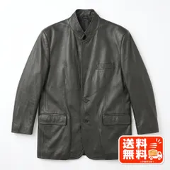 本革 牛革 テーラードジャケット ブラック レザーコート メンズのサムネイル
