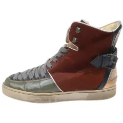 CHRISTIAN LOUBOUTIN (クリスチャンルブタン) スウェード/エナメル/ファー 切り替え レースアップ ハイカットスニーカー マルチ スニーカーのサムネイル