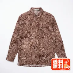 LAVIR ラヴィール 総柄 長袖シャツ ブラウン レトロ古着のサムネイル