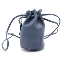 COACH (コーチ) OLD オールド ミニ レザー 巾着バッグ ブルー 4144のサムネイル