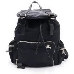 BURBERRY (バーバリー) ロゴプレート レザー切り替え ナイロンバックパック リュックサック ブラック 8006720のサムネイル