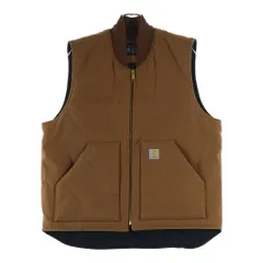 CARHARTT (カーハート) Relaxed Fit Firm Duck Insulated Rib Collar Vest リラックスドフィット ファームダック リブカラー 中綿キルティング ベスト ブラウン OV0001-Mのサムネイル