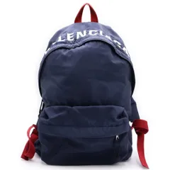 BALENCIAGA (バレンシアガ) ロゴ刺繍 リュックサック バックパック ネイビー×レッド ナイロン シルバー金具のサムネイル