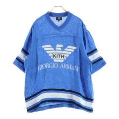GIORGIO ARMANI (ジョルジオアルマーニ) ×KITH Open Weave Malik Jersey キス フロントLロゴデザイン オープン ウィーブ マリック ジャージーシャツ ブルー GM002518 TE17994のサムネイル