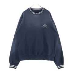 PRADA (プラダ) ロゴプリント ヴィンテージ加工 クルーネック プルオーバースウェット トレーナー ネイビー UJL69Bのサムネイル