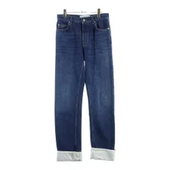 LOEWE (ロエベ) TURN-UP DENIM JEANS フィッシャーマン ターンアップ ボタンフライ ストレートデニムパンツ インディゴ H526Y11W33のサムネイル