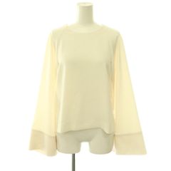 美品】NOBLE ノーブル コンパクトストレッチケープブラウス サックス