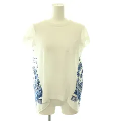 サカイ sacai ブラウス 柄 半袖 切替 1 ホワイト ブルー /HK ■OSのサムネイル