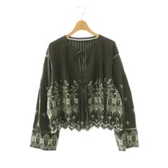 ヌキテパ NE QUITTEZ PAS! 25AW Crimp Cotton Anglaise Embroidery Top ブラウス 長袖 刺繍 チャコールグレー ミントブルー /DO ■OSのサムネイル