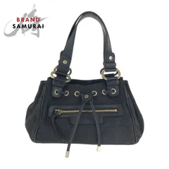 BVLGARI ブルガリ ロゴマニア ブラック 黒 ゴールド金具 キャンバス/レザー ハンドバッグ レディース 602582【中古】のサムネイル