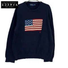 POLO RALPH LAUREN　ポロ ラルフローレン　ネイビー アイコニック 星条旗 ニット　L
