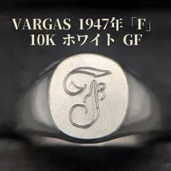 米国VARGAS 11号 1947年 シグネットリング 10KGF イニシャルF ホワイトゴールド ヴィンテージ バルガス 金張り 印台リング 指輪のサムネイル