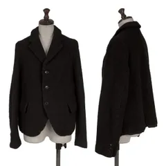 コムコム コムデギャルソンCOMME des GARCONS 起毛ウール3Bジャケット 黒Sのサムネイル