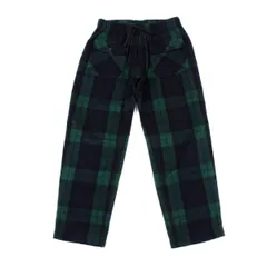 ガンリュウGANRYU ウールポリチェックブッシュパンツ 緑紺Sのサムネイル