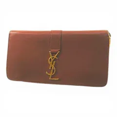 サンローラン パリ SAINT LAURENT PARIS ラウンドファスナー長財布 長財布 ゴールド金具 ブラウン 茶系 レザーのサムネイル