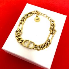 極美品/現行【Dior】ブレスレット CDロゴ アイコン チェーンリンク