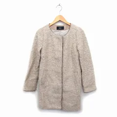 ビッキー VICKY ノーカラー コート アウター ミドル モヘヤ混 ウール混 比翼仕立て 1 ベージュ /NT25のサムネイル