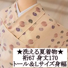 売切値下げ】☆605mkf12☆洗える夏の着物！小紋 薄物 トールサイズ☆美
