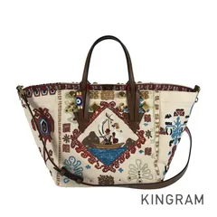 クリスチャンルブタン Christian Louboutin グリーカバ スモール ブロデリールビフリゼ キャンバス トートバッグ fto【中古】のサムネイル