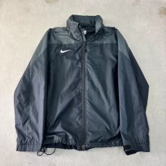 90s old NIKE テック ナイロンジャケット 銀タグ S ドローコード付
