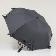 折りたたみ日傘 JILL STUART ジルスチュアート USED品 晴雨兼用 ダークグレー 裾リボン ロゴ刺繍 UV かわいい 50cm FA9686のサムネイル