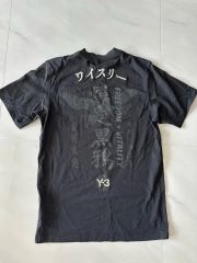 希少 Y-3 ワイスリー 爆走黒鴉 刺繍 ロゴ ブラック 半袖 Tシャツ