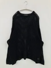 CLEL ニット/セーター M ブラック コットン ニット 無地 ミドル丈 長袖 クルーネック(丸首) メンズのサムネイル