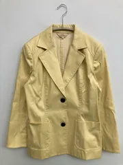 TRUSSARDI トラサルディ テーラードジャケット 42 イエロー コットン 無地 ミドル丈 フードなし シングル レディースのサムネイル