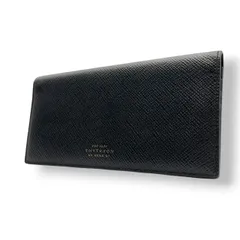 スマイソン SMYTHSON 長財布 ロングウォレット 札入れ パナマ レザー 本革 クロスグレイン ブラック 黒 無地 ビンテージ クラシック エレガント 上品 シンプル 極薄 スリム コンパクト 小物 財布 メンズ レディース ユニセックス 英国 m3のサムネイル