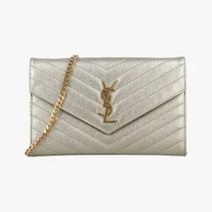 イヴサンローランYves Saint Laurentカサンドラ エンベロープ ゴールド レザー 377828 BRS.377828.0917のサムネイル