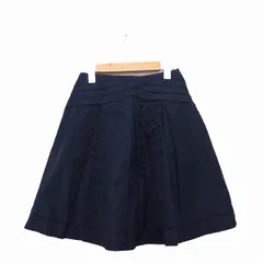 コムサデモード COMME CA DU MODE スカート フレア ギャザー ミニ ドット ネイビー 紺 /KT26のサムネイル