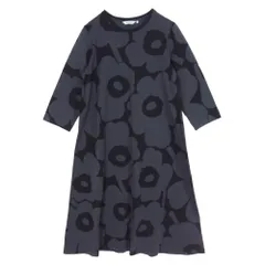 marimekko マリメッコ LEHTOKIELO UNIKKO ウニッコ 半袖ワンピース ダークグレー系 M【中古】のサムネイル