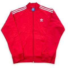 古着 adidas アディダス トラックジャケット レッド SST XXL - メルカリ
