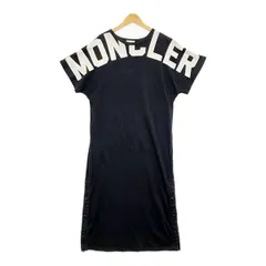 MONCLER モンクレール ABITOT カットソーワンピース Tシャツ 半袖 マキシ丈 ビッグロゴ レディース Sサイズ ブラック トップス DL19341■のサムネイル