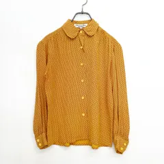Christian Dior PRET-A-PORTER クリスチャン ディオール プレタポルテ トロッター 総柄 シルク シャツ ブラウス 黄色 イエロー Ks5-37のサムネイル