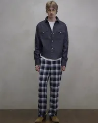 UNUSED アンユーズド 26SS UW1194 Rayon check pants (NAVY OMBRE) 3 新品のサムネイル