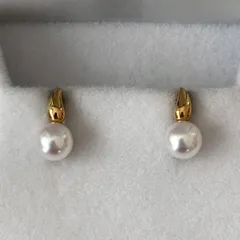 329【ミキモト】K18 パール　約5.5mm ピアスのサムネイル