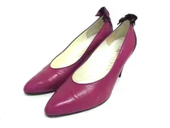 LANVIN ランバン レザー ラインストーン ヒール パンプス 表記サイズ 4 1/2 (約22cm) 靴 シューズ レディース パープル系 DN5561のサムネイル