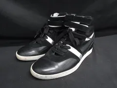 Sergio rossi セルジオロッシ レザー ハイカット スニーカー 表記サイズ 36 (約23cm) 靴 シューズ ブラック系×シルバー系 DN5751のサムネイル
