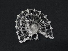 SIAM STERLING 孔雀 ブローチ ピーコック飾り 七宝 ヴィンテージ