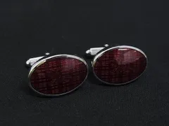 ■美品■ Burberrys バーバリーズ カフスボタン カフリンクス アクセサリー ビジネス 紳士 メンズ ボルドー系×シルバー系 DN5587