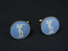 WEDGWOOD ウェッジウッド ジャスパー カフスボタン カフリンクス アクセサリー ビジネス 紳士 メンズ ブルー系×ゴールド系 DN5310のサムネイル