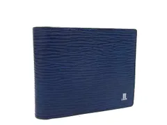 ■極美品■ LANVIN ランバン レザー 二つ折り 財布 ウォレット 札入れ 小銭入れ カード入れ メンズ ブルー系 DN5363のサムネイル
