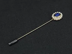 ■美品■ AGATHA アガタ カラーストーン ピンブローチ ピンバッジ アクセサリー レディース ゴールド系×ブルー系 DN5132のサムネイル