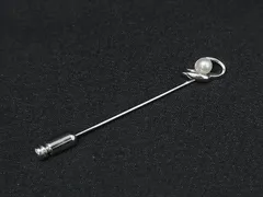 ■美品■ TASAKI タサキ 本真珠 アコヤ真珠 パール 約4mm SV925 ピンブローチ ピンバッジ アクセサリー シルバー系 DN4991のサムネイル