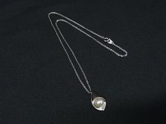 ete ロング ネックレス シルバー 925 ドロップモチーフ ブルーレース 