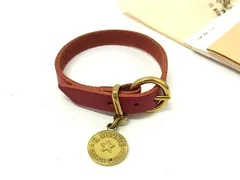 ■極美品■ IL BISONTE イルビゾンテ レザー ブレスレット バングル アクセサリー レディース メンズ レッド系 DN5216のサムネイル