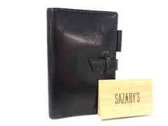 ■美品■ SAZABY'S サザビー レザー 6穴式 手帳カバー スケジュール帳 ステーショナリー メンズ ブラック系 DN5228のサムネイル