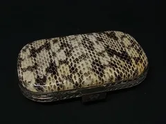■極上■本物■ ANYA HINDMARCH アニヤハインドマーチ パイソン カードケース キーケース 鍵入れ クリーム系×ブラック系 DN5298のサムネイル