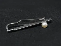 TASAKI タサキ 本真珠 アコヤ真珠 パール 約5mm SV925 ネクタイピン タイピン アクセサリー ビジネス 紳士 メンズ シルバー系 DN4890のサムネイル